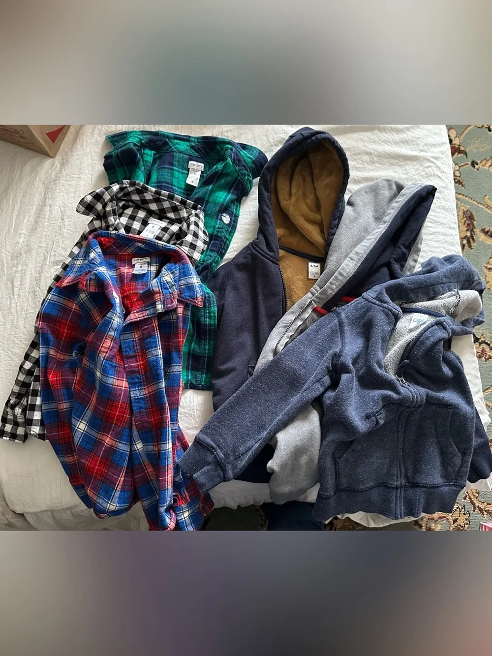 Boys Size 6 - Sweatshirts and Flannel Button Down Shirts